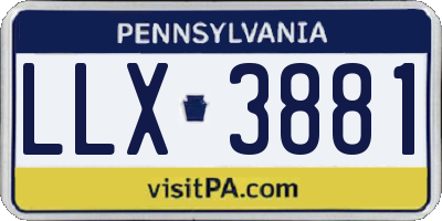 PA license plate LLX3881