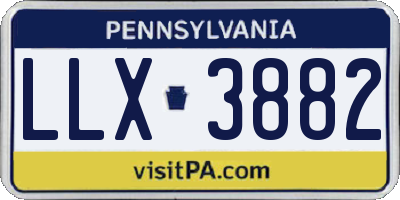 PA license plate LLX3882