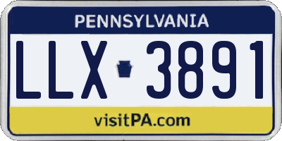 PA license plate LLX3891