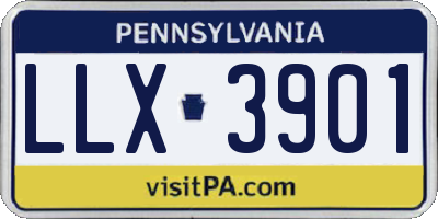 PA license plate LLX3901