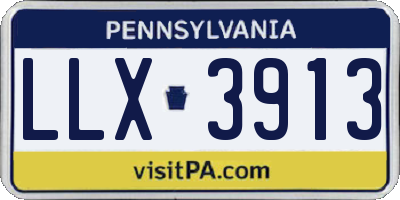 PA license plate LLX3913