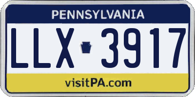 PA license plate LLX3917