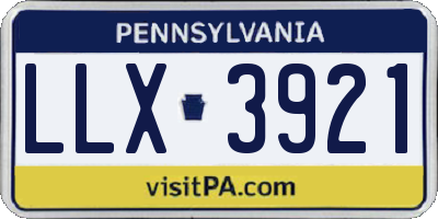 PA license plate LLX3921