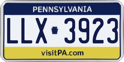 PA license plate LLX3923