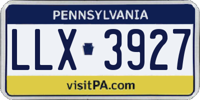 PA license plate LLX3927
