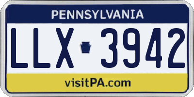 PA license plate LLX3942