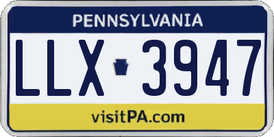 PA license plate LLX3947