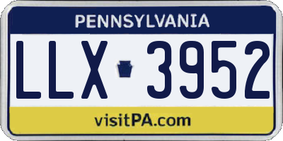 PA license plate LLX3952