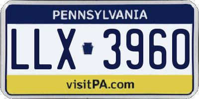 PA license plate LLX3960