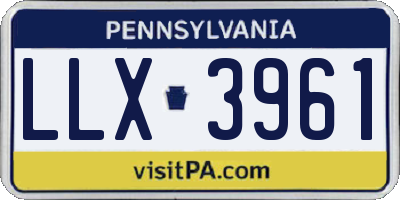 PA license plate LLX3961