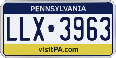 PA license plate LLX3963