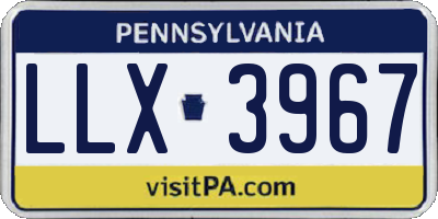 PA license plate LLX3967