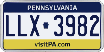 PA license plate LLX3982
