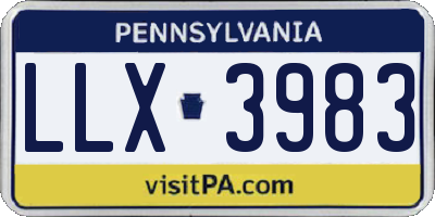 PA license plate LLX3983