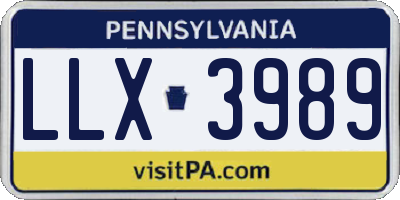 PA license plate LLX3989