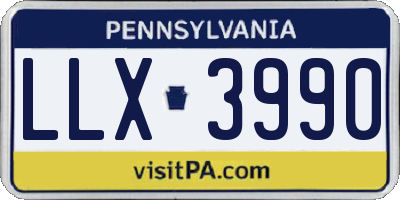 PA license plate LLX3990