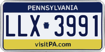 PA license plate LLX3991