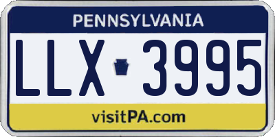 PA license plate LLX3995