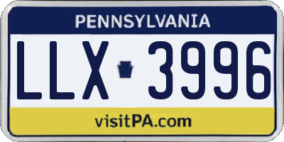 PA license plate LLX3996