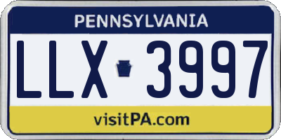 PA license plate LLX3997