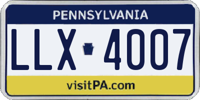 PA license plate LLX4007