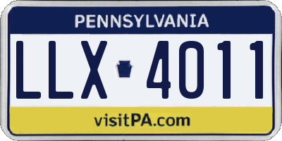 PA license plate LLX4011