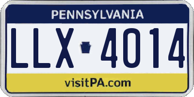 PA license plate LLX4014