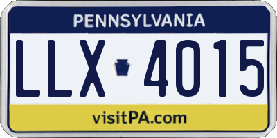 PA license plate LLX4015
