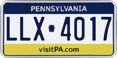 PA license plate LLX4017