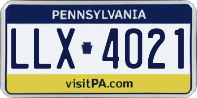 PA license plate LLX4021
