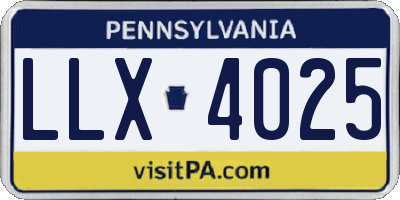 PA license plate LLX4025