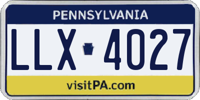 PA license plate LLX4027