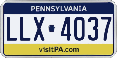 PA license plate LLX4037