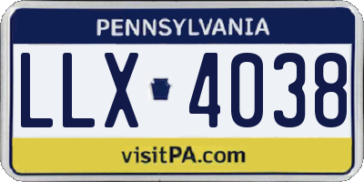 PA license plate LLX4038