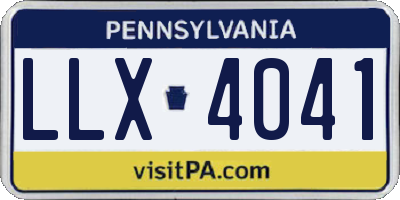 PA license plate LLX4041