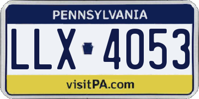PA license plate LLX4053