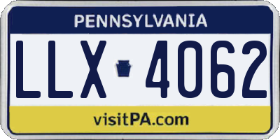 PA license plate LLX4062