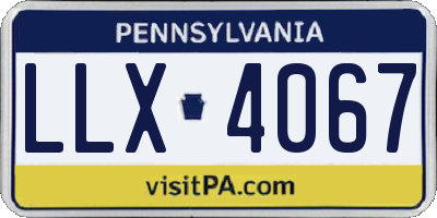 PA license plate LLX4067