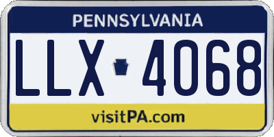 PA license plate LLX4068