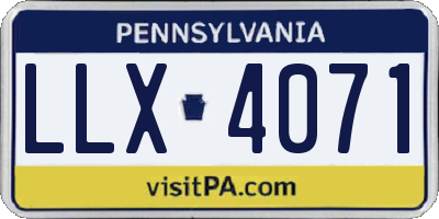 PA license plate LLX4071
