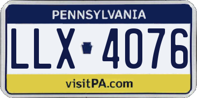 PA license plate LLX4076