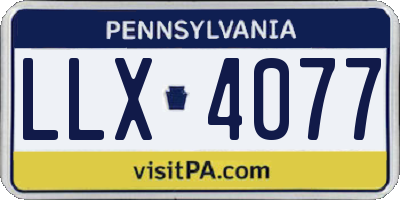 PA license plate LLX4077