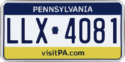 PA license plate LLX4081