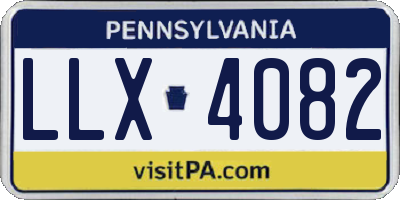 PA license plate LLX4082