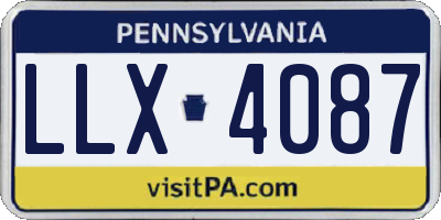 PA license plate LLX4087