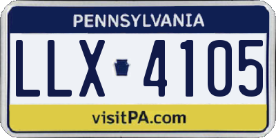 PA license plate LLX4105