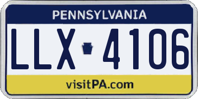 PA license plate LLX4106