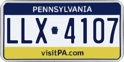 PA license plate LLX4107