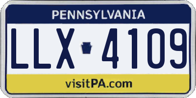 PA license plate LLX4109