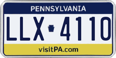 PA license plate LLX4110